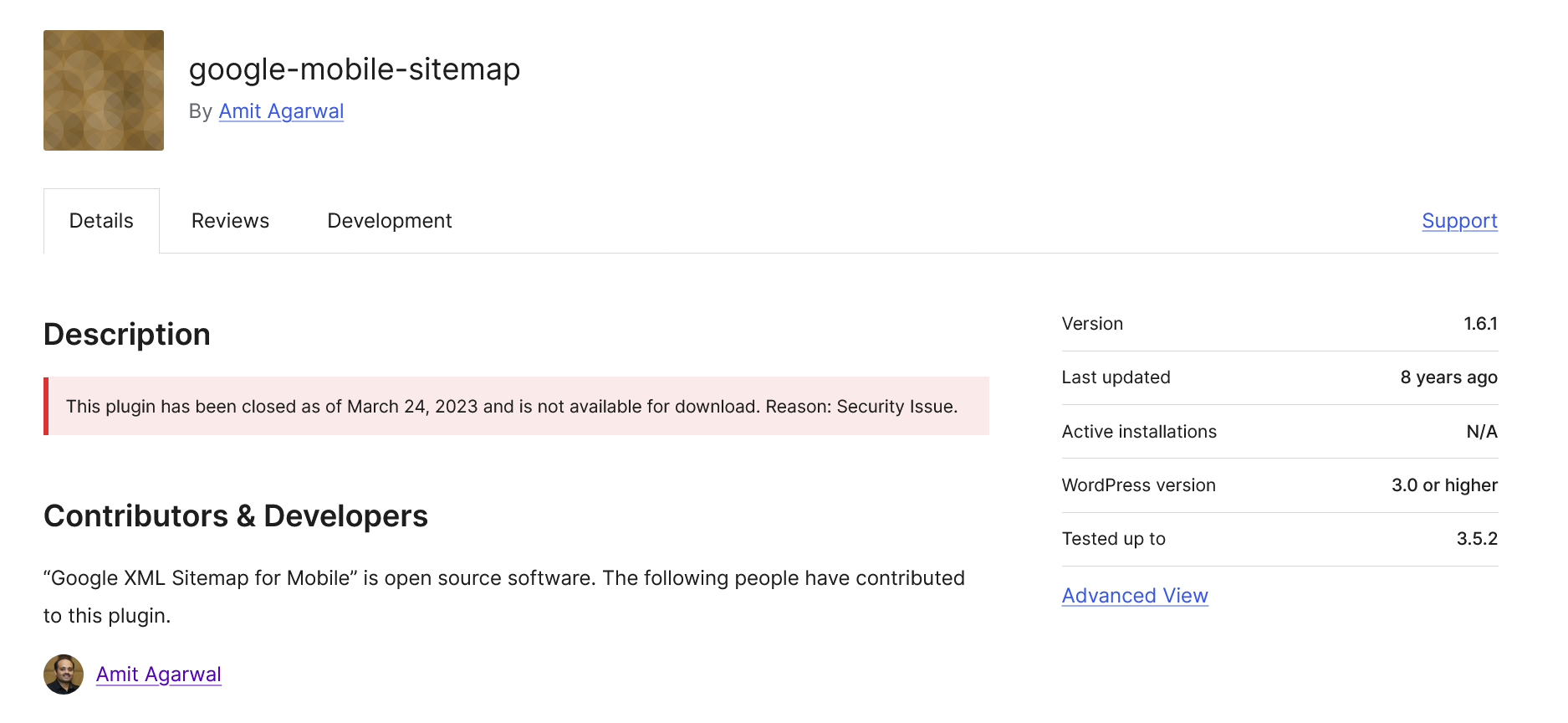 Google XML Sitemap for Mobile has been closed